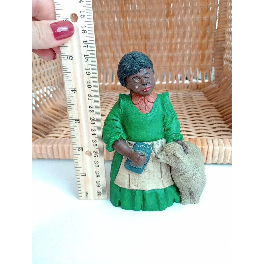 African American Figurine‎ JP Resin Hand Painted Young Girl Lamb Pleasants - Picture 12 of 13